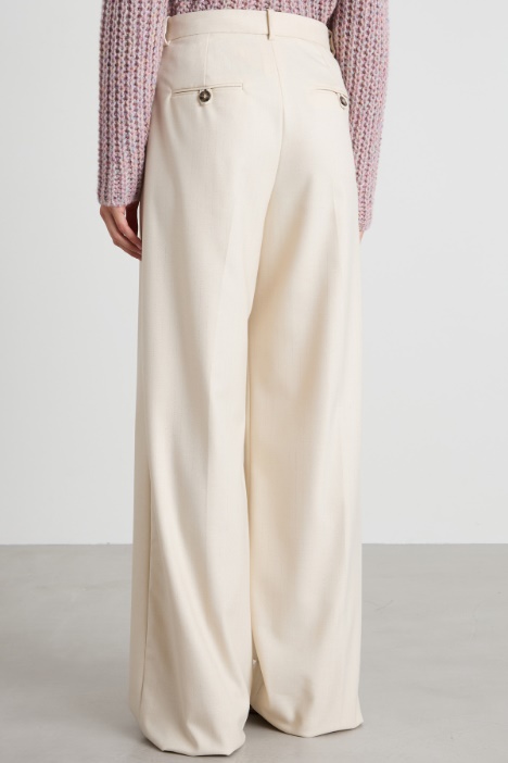 Pantaloni a palazzo gessati lamè