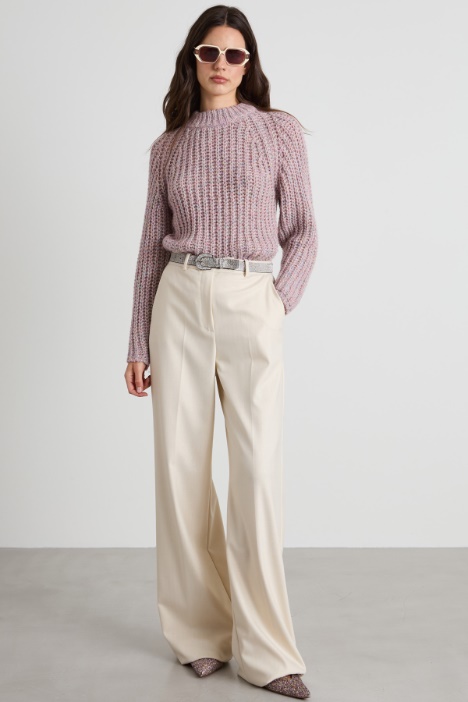 Lamé pinstriped palazzo trousers Intrend