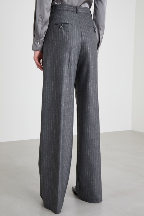 Pantalón palazzo lamé raya diplomática