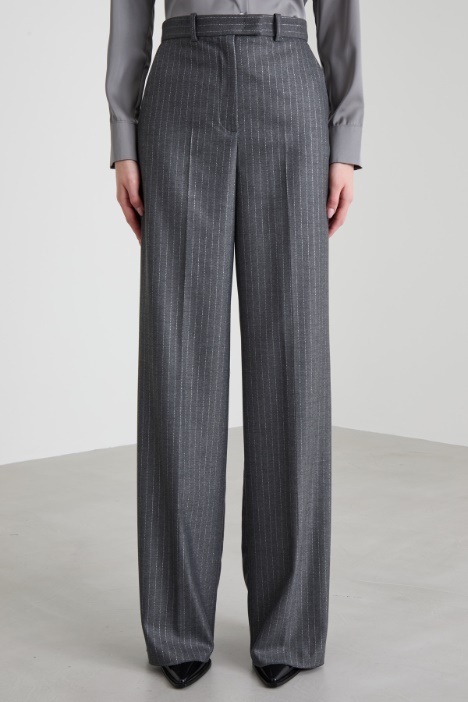 Pantalón palazzo lamé raya diplomática