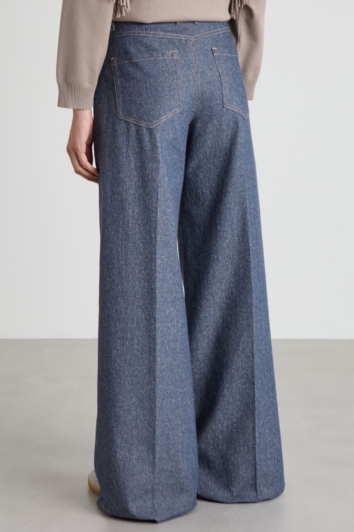 Lamé denim effect trousers Intrend - 3