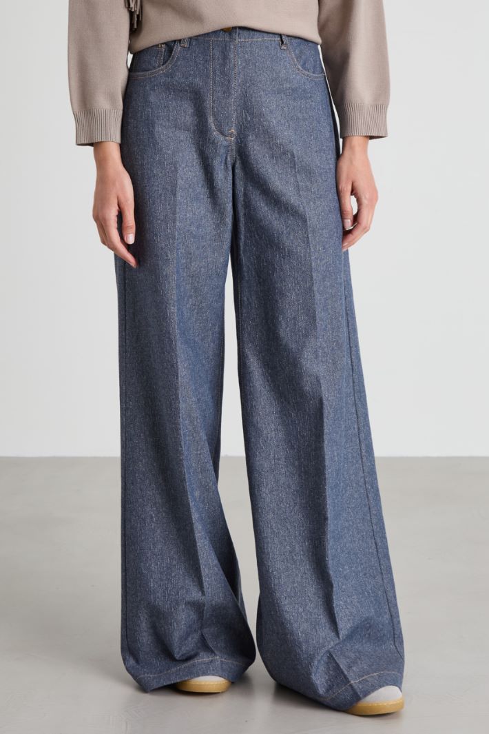 Lamé denim effect trousers Intrend - 2