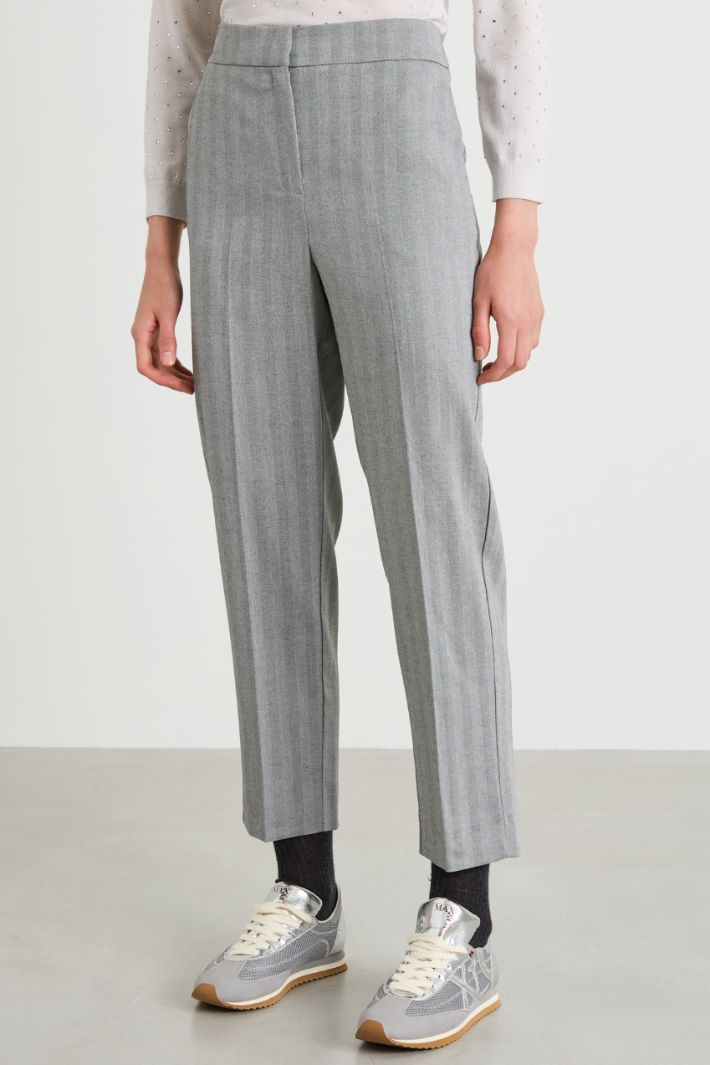 Yarn dyed cigarette trousers Intrend - 2