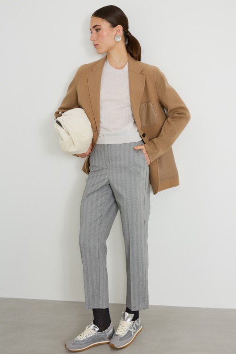 Yarn dyed cigarette trousers Intrend
