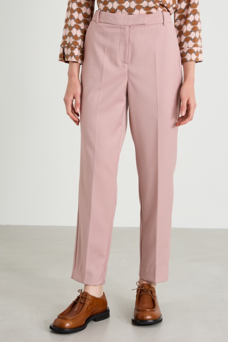 Pantaloni a sigaretta in gabardina