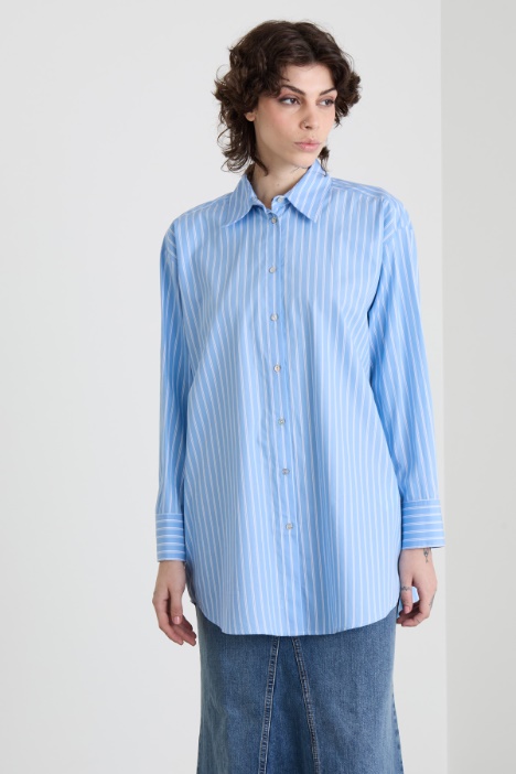 Camicia oversize in popeline