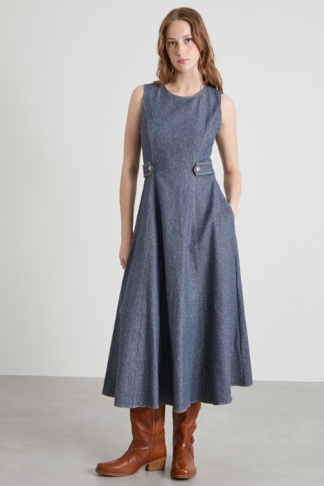 Abito in tessuto effetto denim