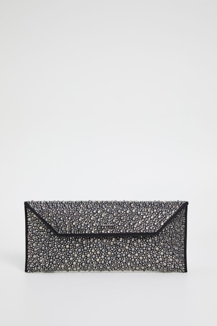 Satin clutch bag with rhinestones Intrend