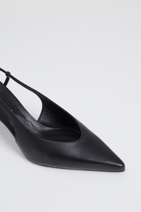 Slingback in pelle