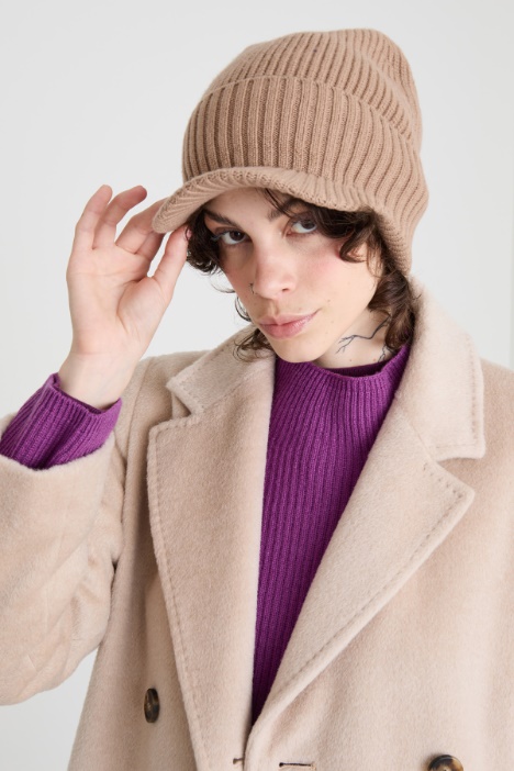 Cuffia in cashmere con visiera Intrend - 2