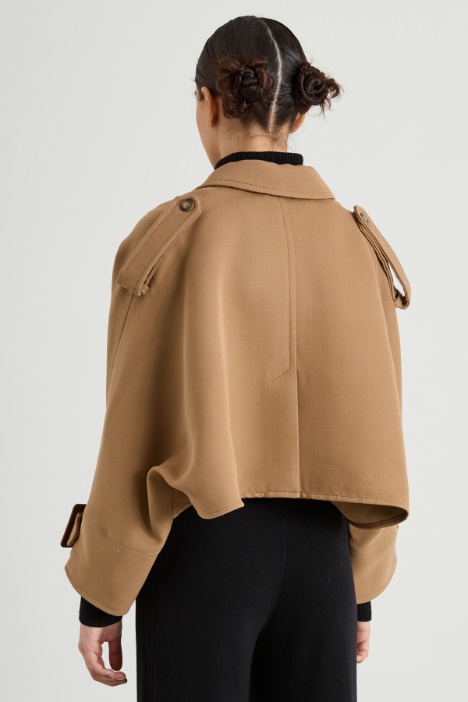 Mantella trench in lana e cotone