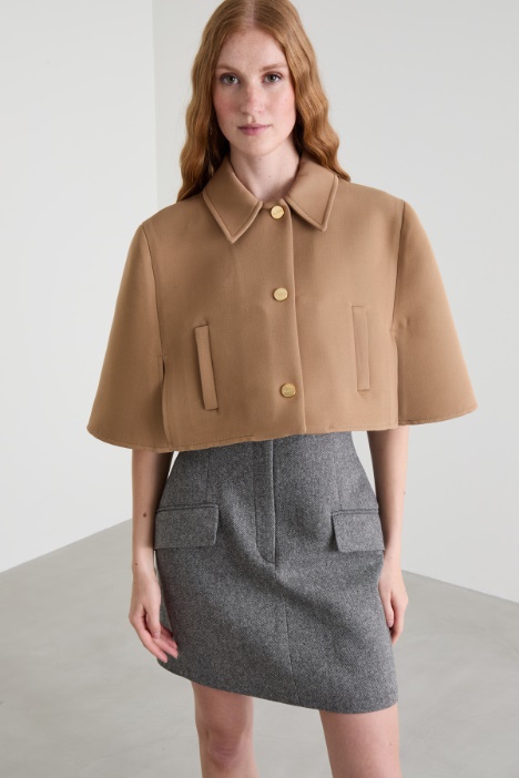 Cappa cropped in lana e cotone Intrend - 2