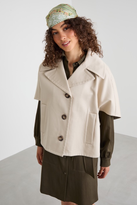 Cotton gabardine cape Intrend