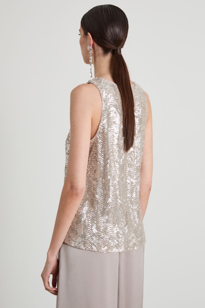 Top smanicato con paillettes Intrend - 2