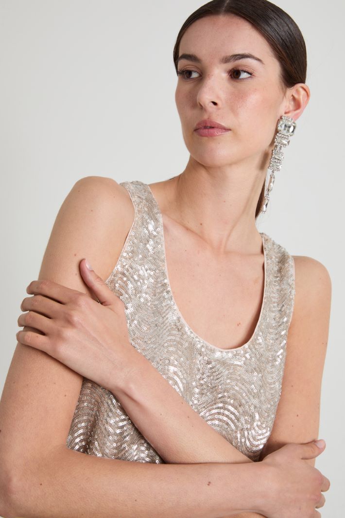 Top smanicato con paillettes Intrend - 4