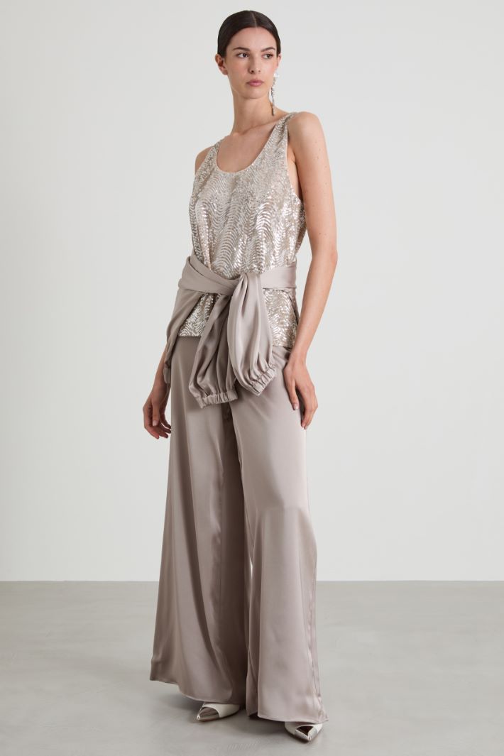Top smanicato con paillettes Intrend - 3