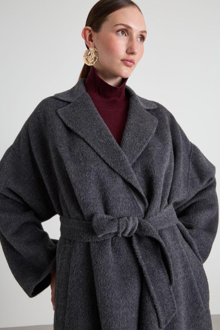 Oversized wool and alpaca coat Intrend - 4