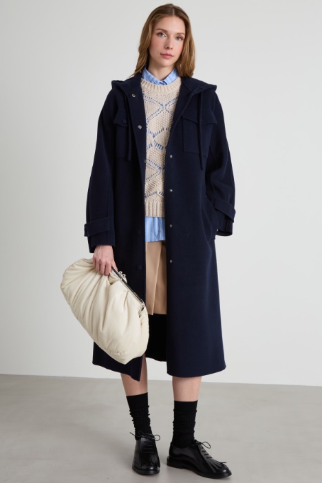 Coat with drawstring hood Intrend