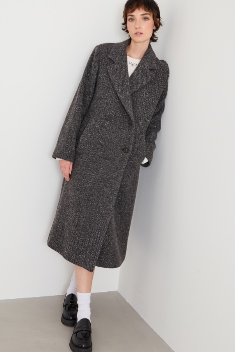 Cappotto in tweed di lana