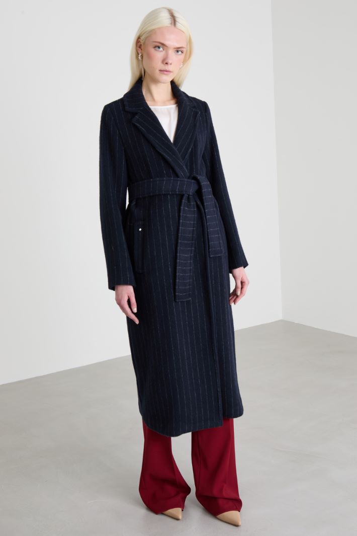 Pinstriped robe coat Intrend - 3