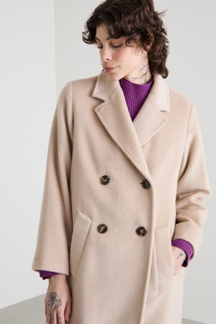 Cappotto doppiopetto in spazzolino Intrend - 2
