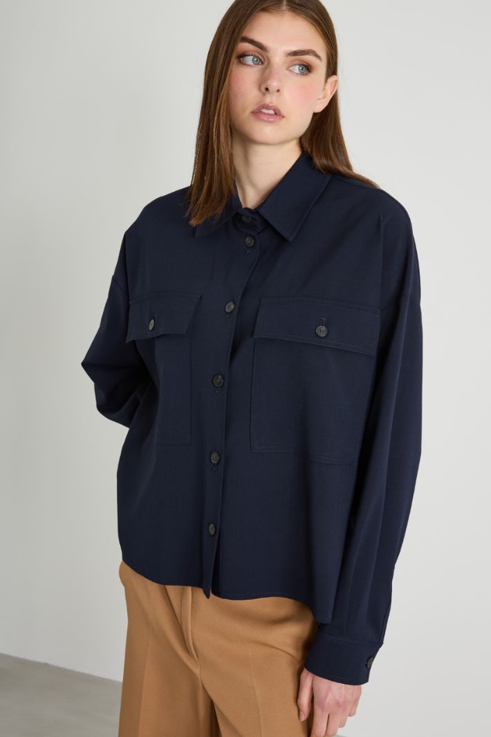 Giacca in gabardina di misto lana
