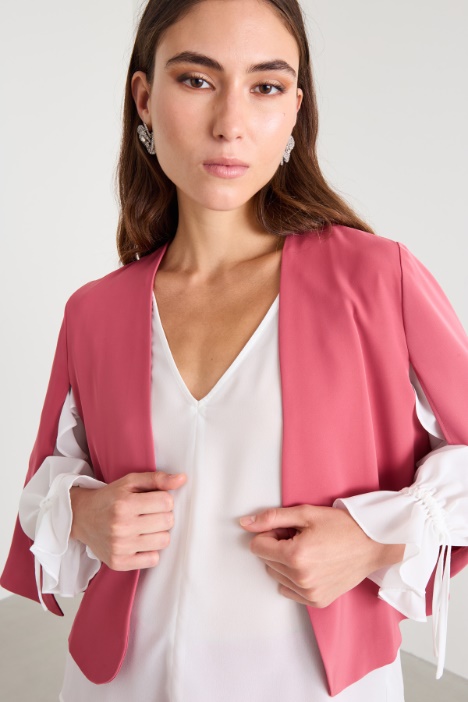 Giacca corta in tessuto fluido