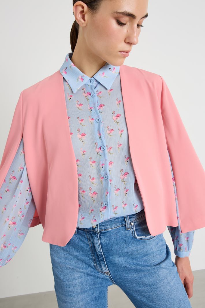 Short jacket in flowing fabric Intrend - 4