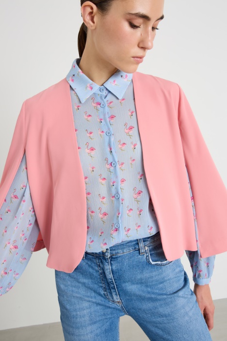 Giacca corta in tessuto fluido