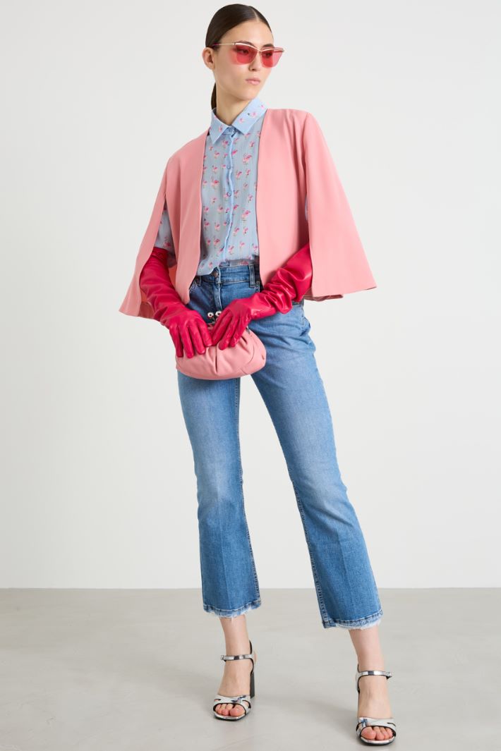Short jacket in flowing fabric Intrend - 3