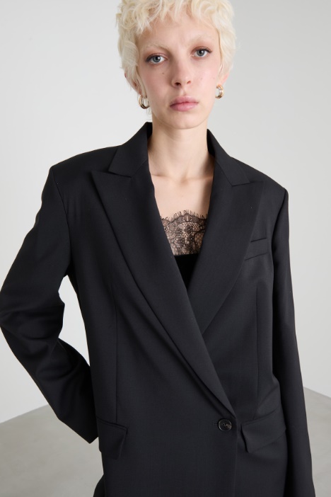 Blazer dritto in pura lana