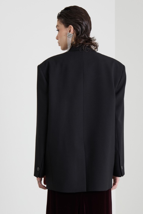 Blazer oversize de lona de lana