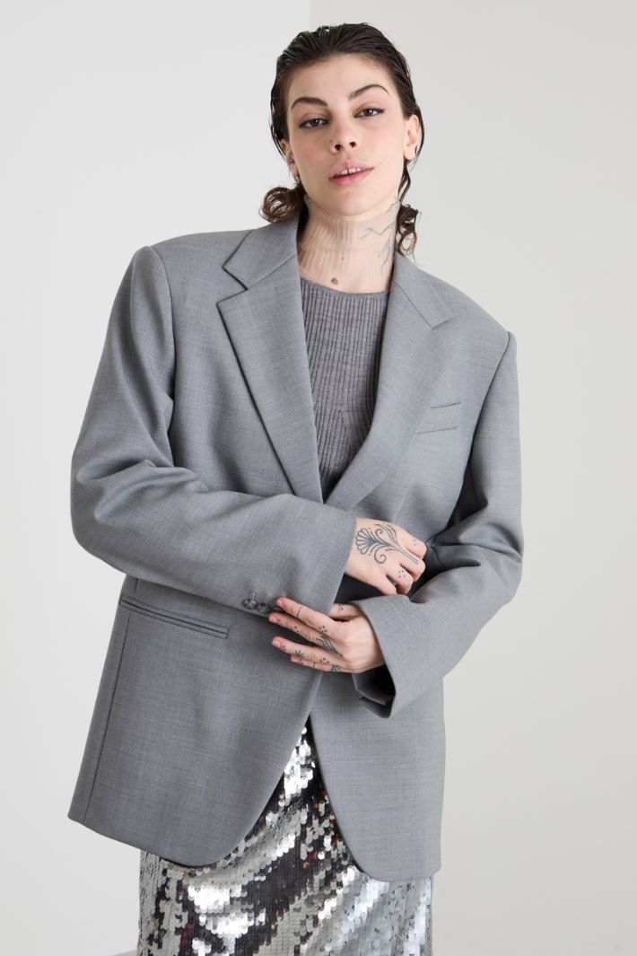 Blazer over in tela di lana