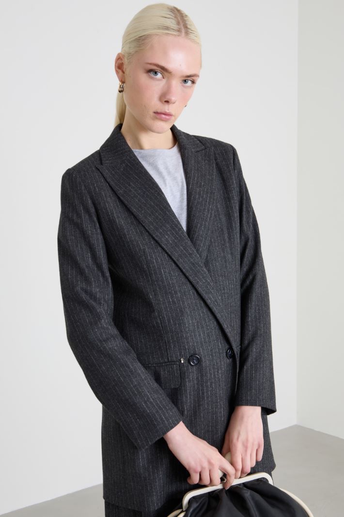Flannel double-breasted blazer Intrend
