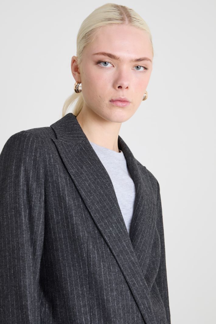 Flannel double-breasted blazer Intrend - 4