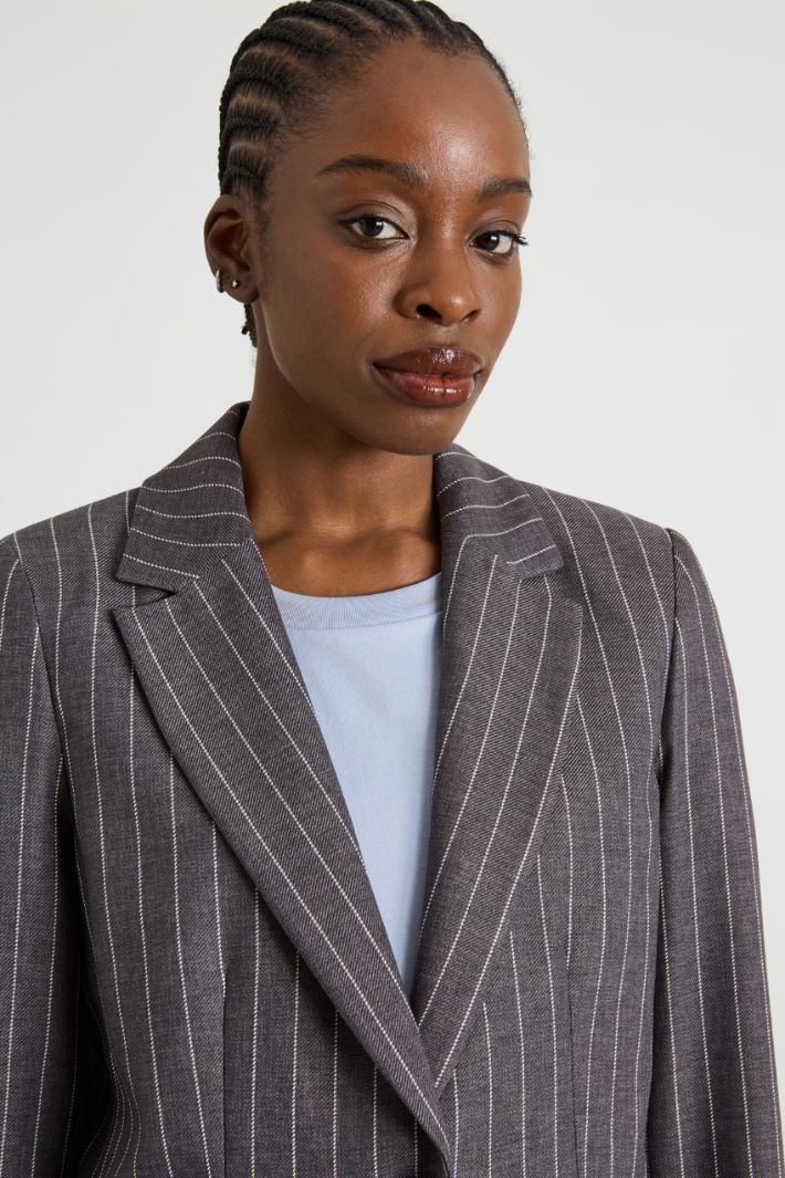Pinstriped gabardine blazer Intrend - 4
