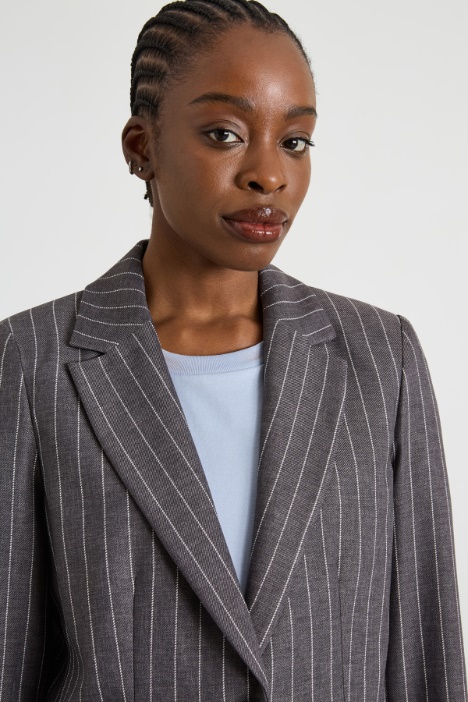 Blazer de gabardina de raya diplomática