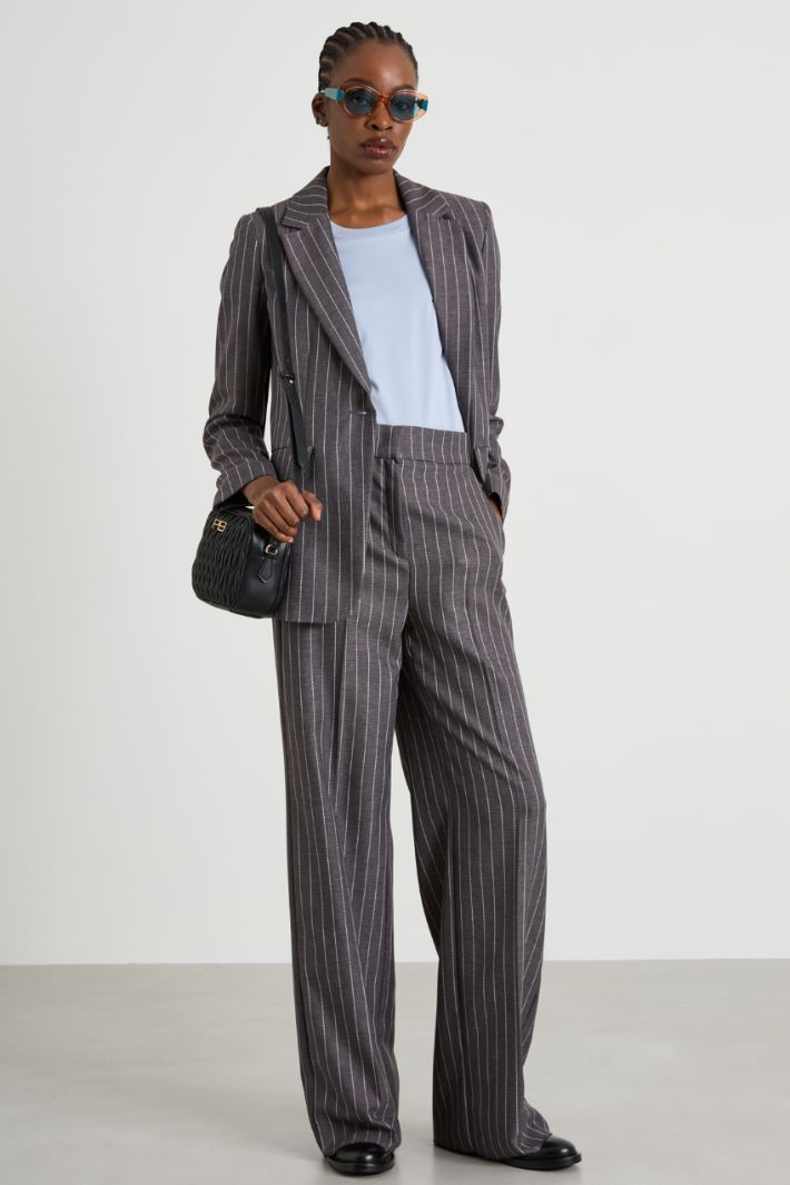Pinstriped gabardine blazer Intrend - 3