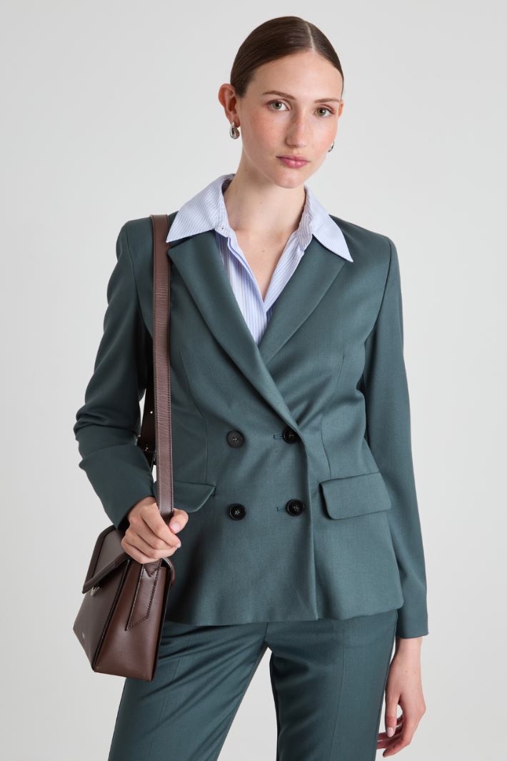 Blazer sfiancato in flanella