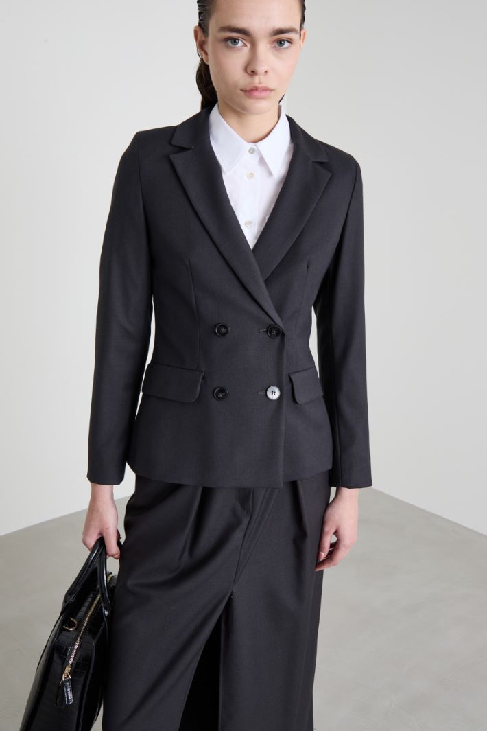 Blazer sfiancato in flanella Intrend