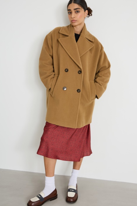 Capotto doppiopetto in drap