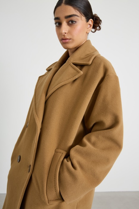 Capotto doppiopetto in drap