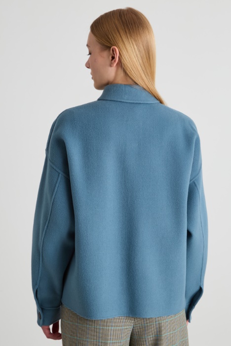 Caban monopetto in doppio di lana