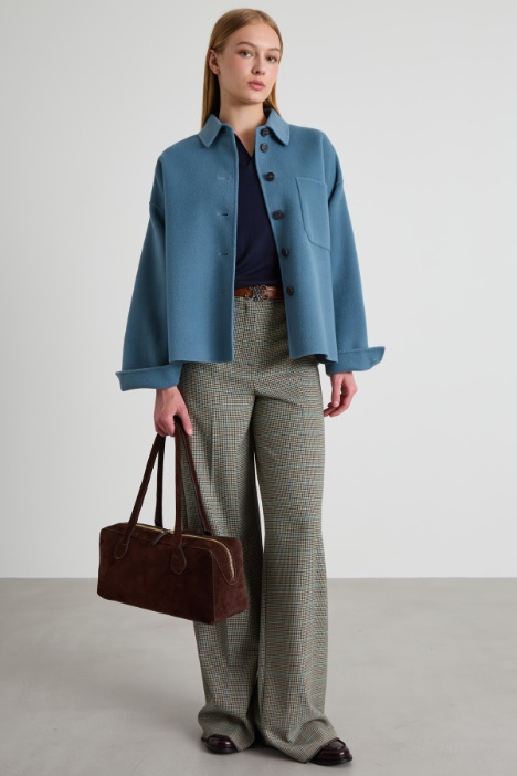 Single-breasted double wool pea coat Intrend