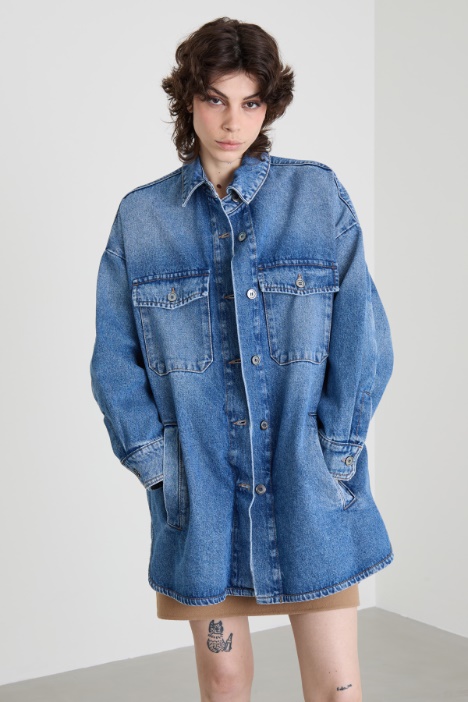 Giacca oversize in denim di cotone