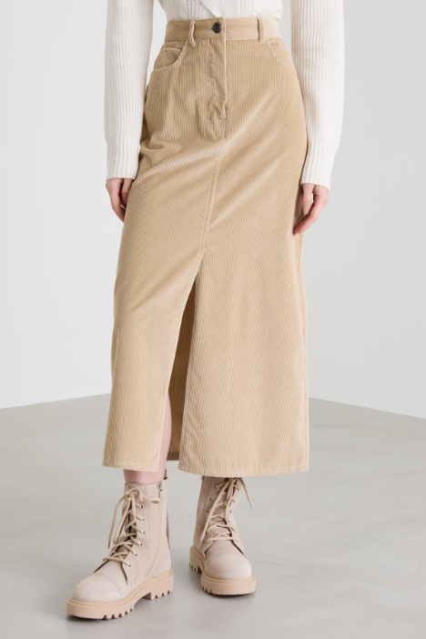 Gonna 5 tasche in velluto