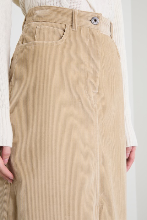 Gonna 5 tasche in velluto