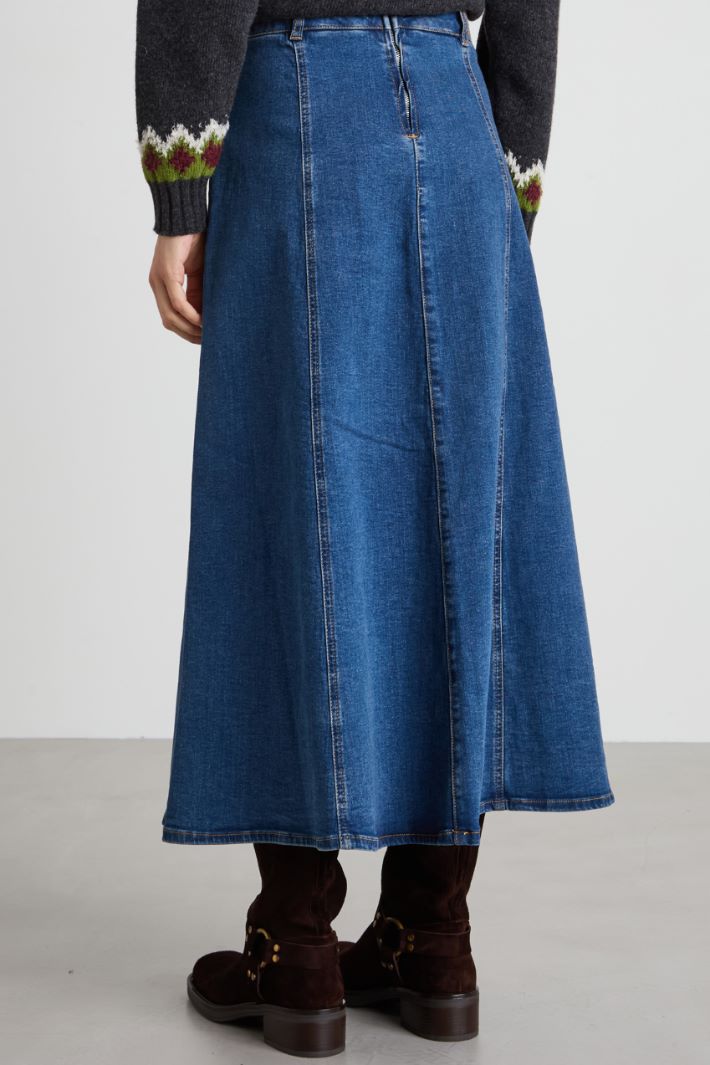 Denim panelled skirt Intrend - 3