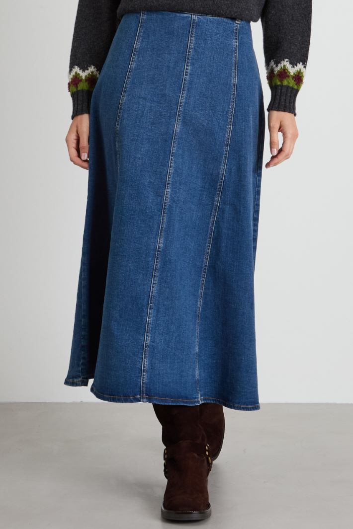 Denim panelled skirt Intrend - 2
