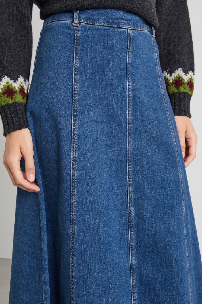 Denim panelled skirt Intrend - 4